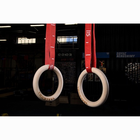 Купить Кольца гимнастические 32 мм красные стропы в Славгороде 