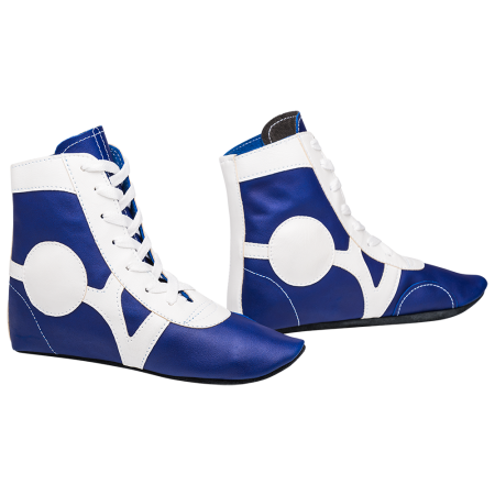 Купить Обувь для самбо SM-0102, кожа, синий Rusco в Славгороде 