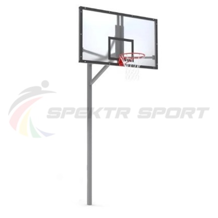 Купить Стойка баскетбольная уличная упрощенная со щитом из оргстекла, кольцом и сеткой SP D 412 в Славгороде 